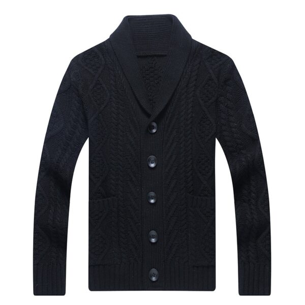 Winter Men's V Neck Knitted Sweater - Image 7