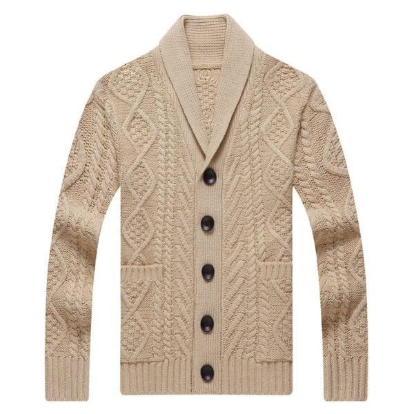 Winter Men's V Neck Knitted Sweater - Image 5