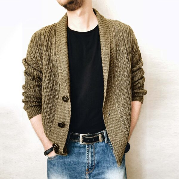 Knitted Button-Up Fall Color Cardigans