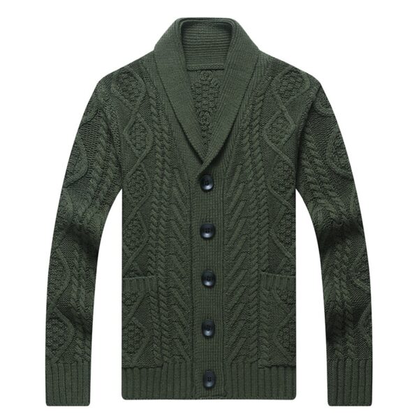 Winter Men's V Neck Knitted Sweater - Image 3