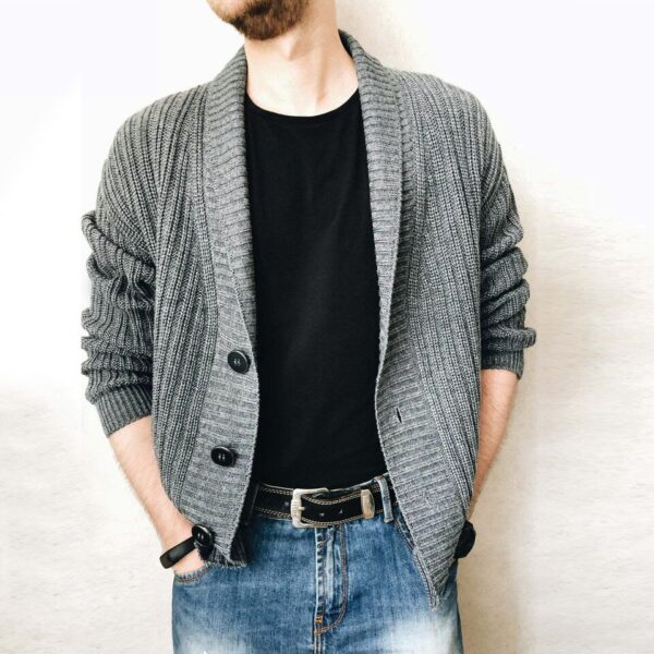 Knitted Button-Up Fall Color Cardigans - Image 3