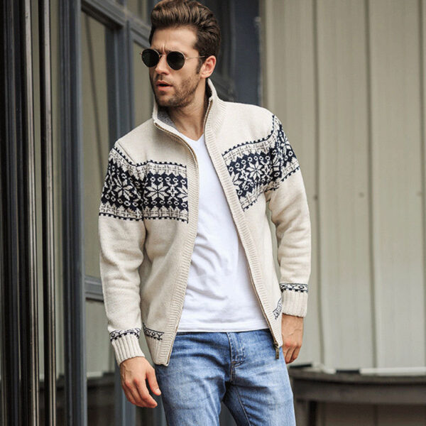 Winter Men's Jacquard Sweater - Image 6