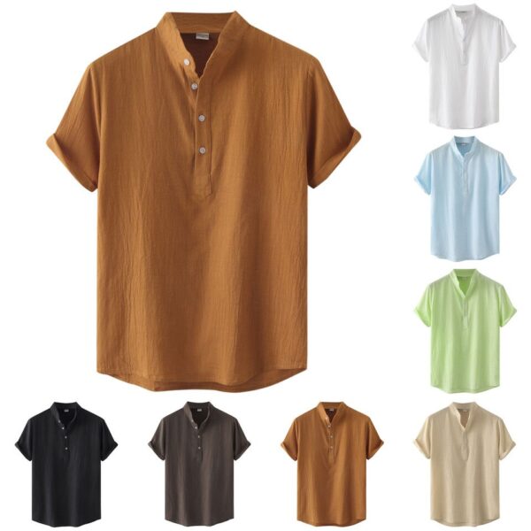 Cotton Linen Shirt Men