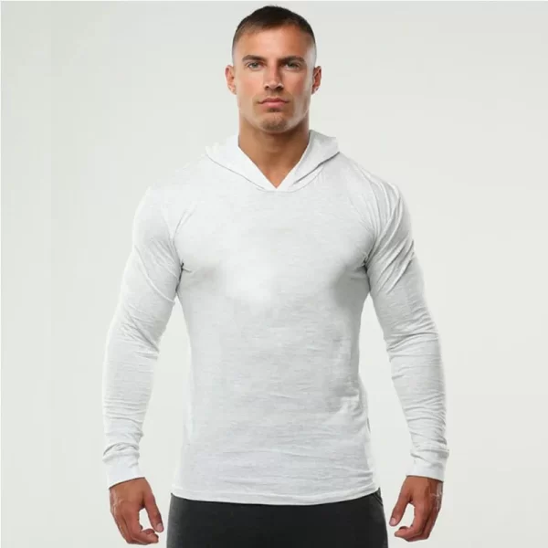 Long Sleeve Slim Fit Hooded T-Shirt - Image 4