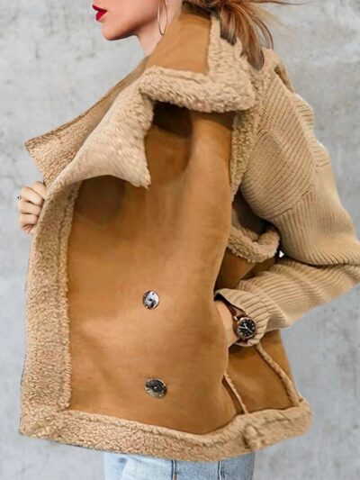 Lambswool Imitation Leather Vest