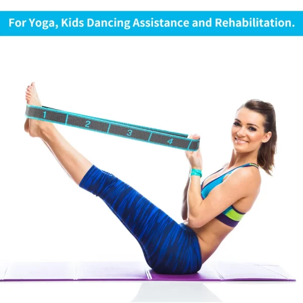 Elastic Yoga Stretching Strap with Loops - Image 5