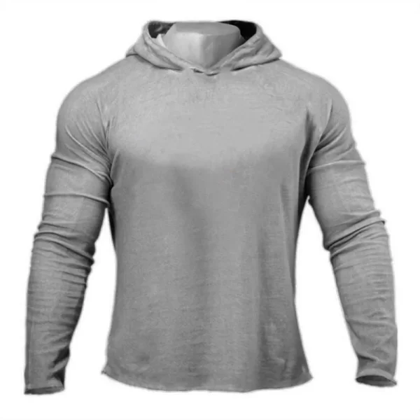 Long Sleeve Slim Fit Hooded T-Shirt - Image 7