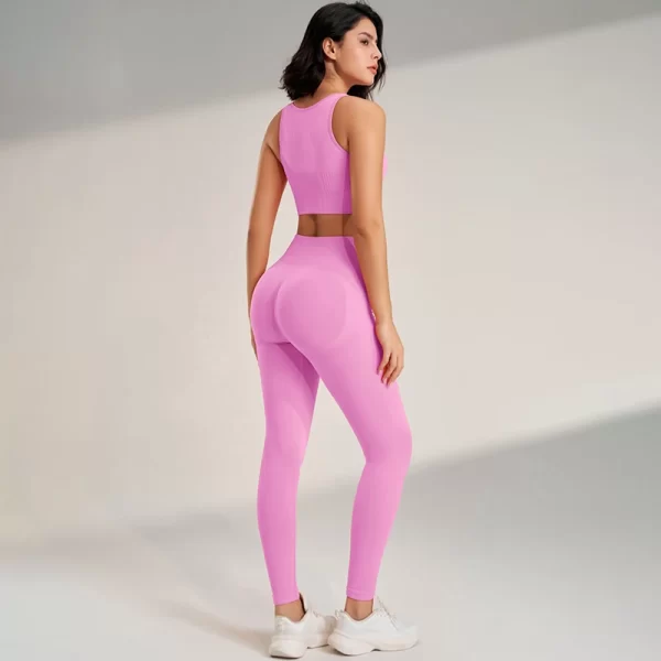 High Waisted Yoga Leggings and Top - Image 2