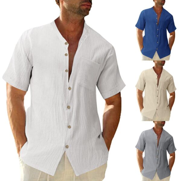 Single Breasted Cotton Linen Shirt