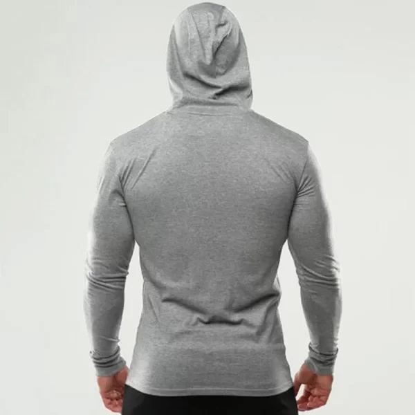 Long Sleeve Slim Fit Hooded T-Shirt - Image 2
