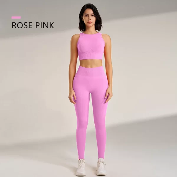 High Waisted Yoga Leggings and Top - Image 3