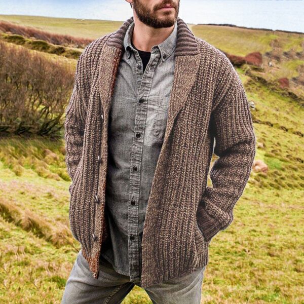 Mens Cable Knit Cardigan - Image 6