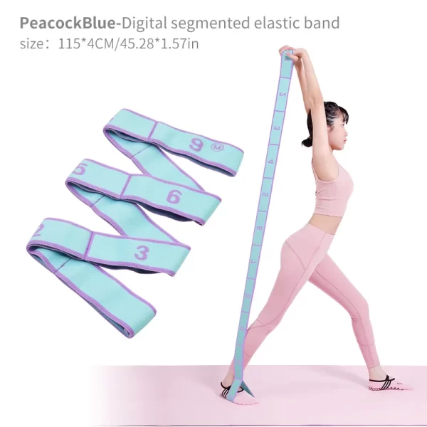 Elastic Yoga Stretching Strap with Loops - Image 7