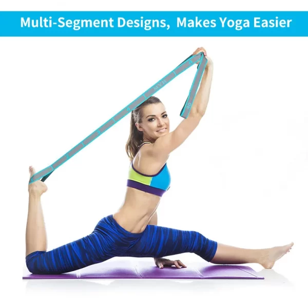 Elastic Yoga Stretching Strap with Loops - Image 4